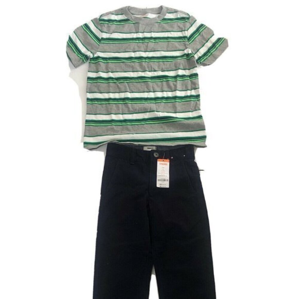 Gymboree Boys Pants and T Shirt Size 7 Striped Tee